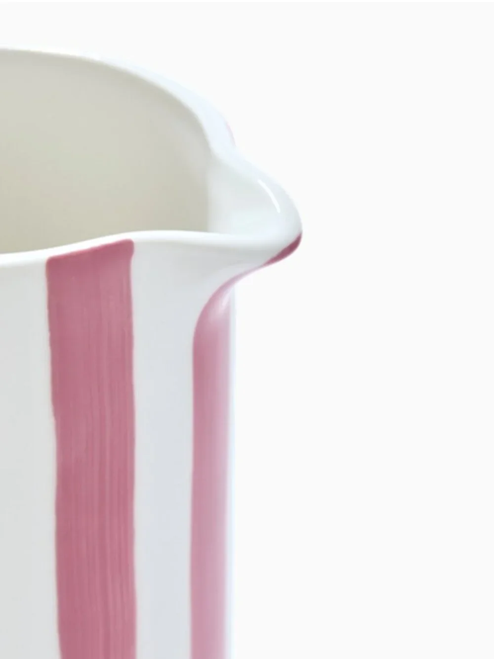 Noon & Moon Ceramic Pitcher - Pink Stripe NWT